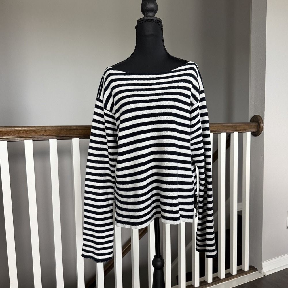 CELINE Phoebe Philo Striped Sweater Long Sleeve Top‎ EU 36 US 4 Quiet Luxury